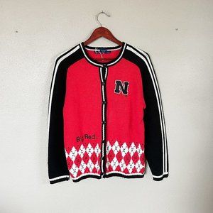 Birch Bros. Red & Black Button Up Nebraska Huskers Cardigan